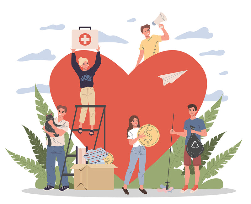Volunteers supporting charitable causes
